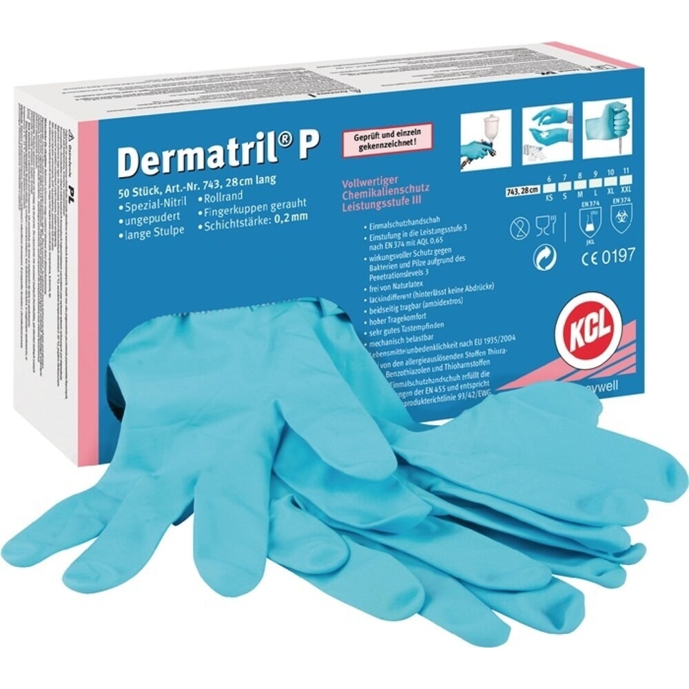 Illustration du produit: HONEYWELL Einw.-Handsch.Dermatril P 743 Gr.10 blau