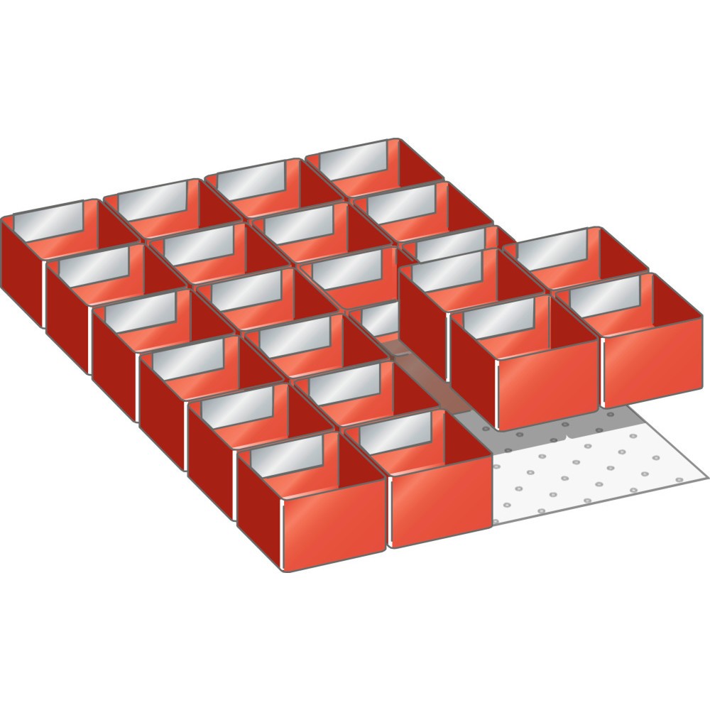 Illustration du produit: Jeu de bacs en plastique LISTA 18x27E, (lxPxHF) 306x459x50 mm, 24 pièces