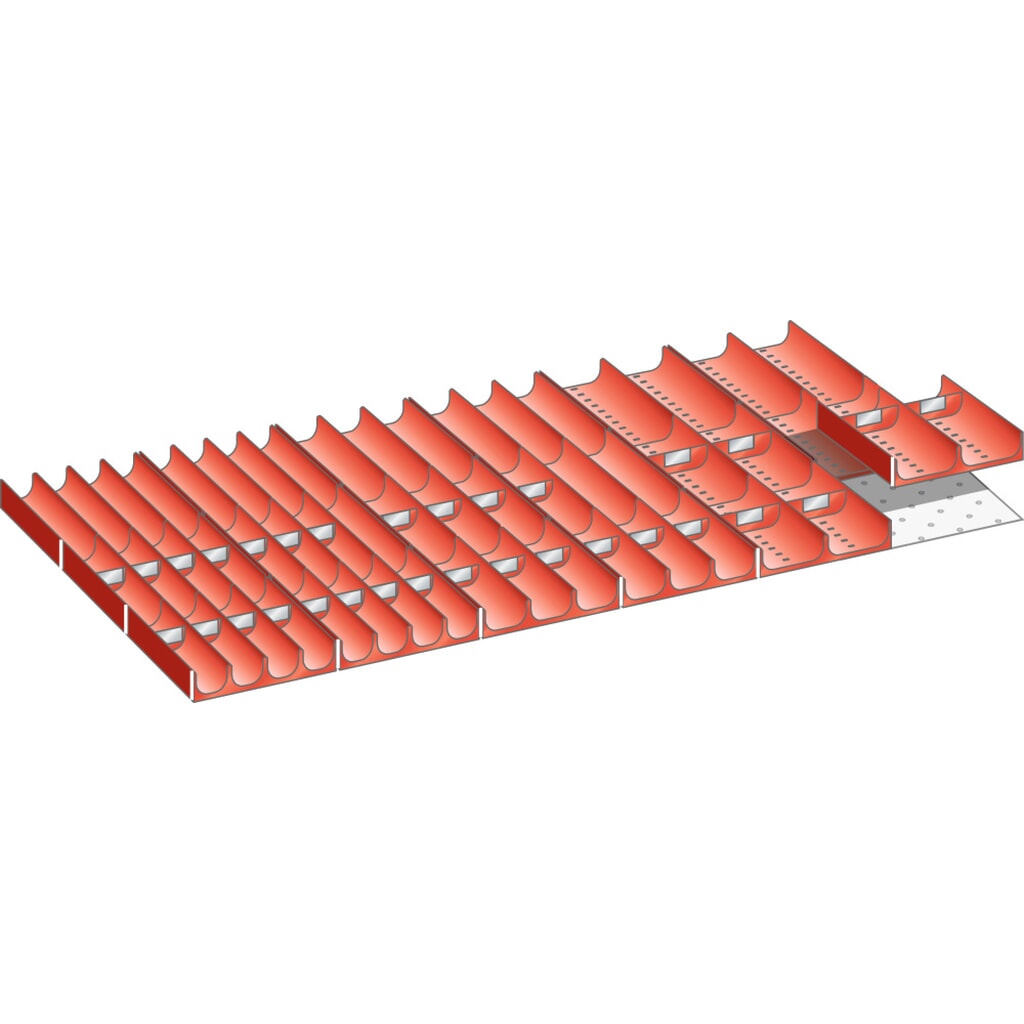 Jeu de bacs en plastique LISTA 54x27E, (lxPxHF) 918x459x75 mm, 58 pièces Illustration du produit: Jeu de bacs en plastique LISTA 54x27E, (lxPxHF) 918x459x75 mm, 58 pièces