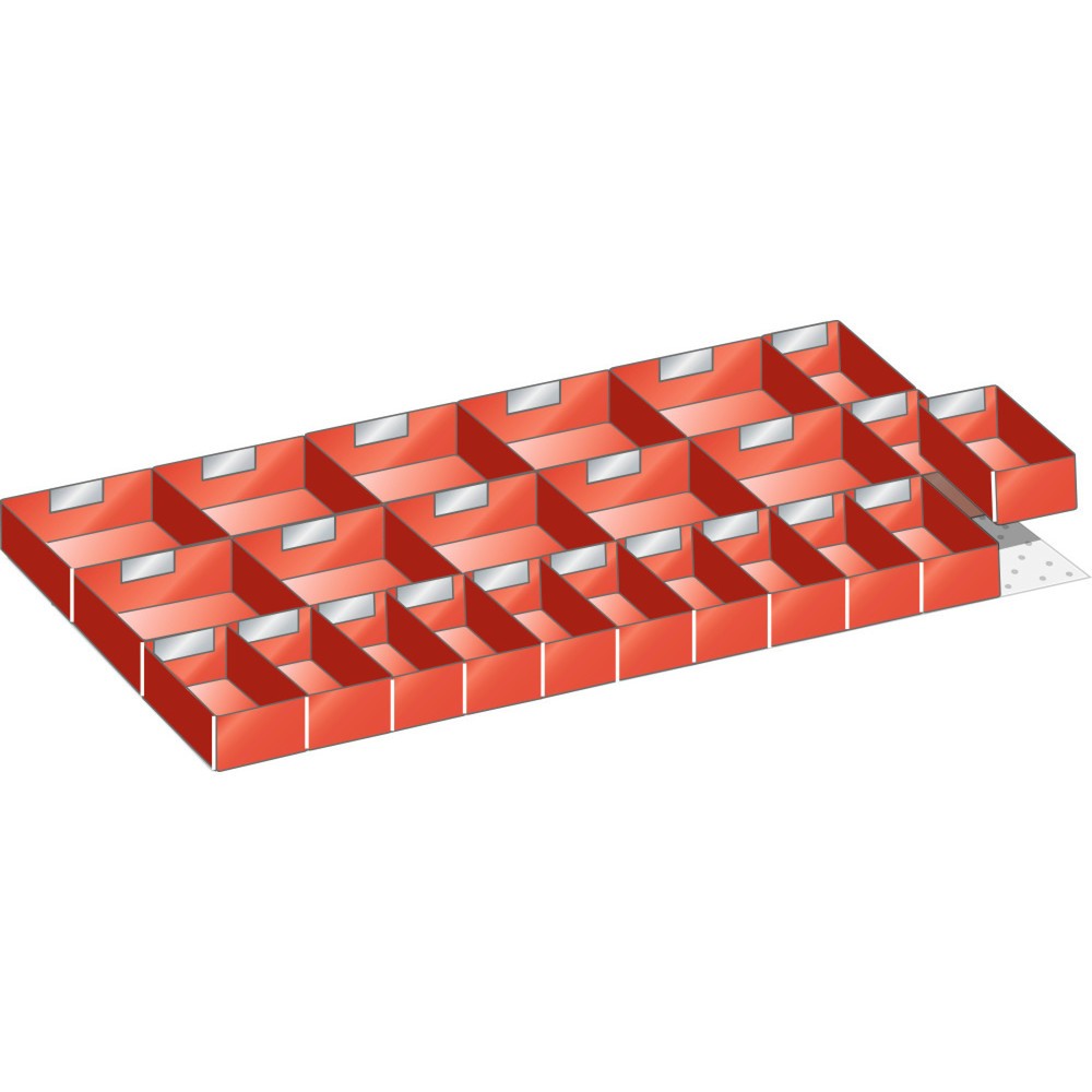 Illustration du produit: Jeu de bacs en plastique LISTA, (lxPxHF) 867x459x95 mm, 24 pièces