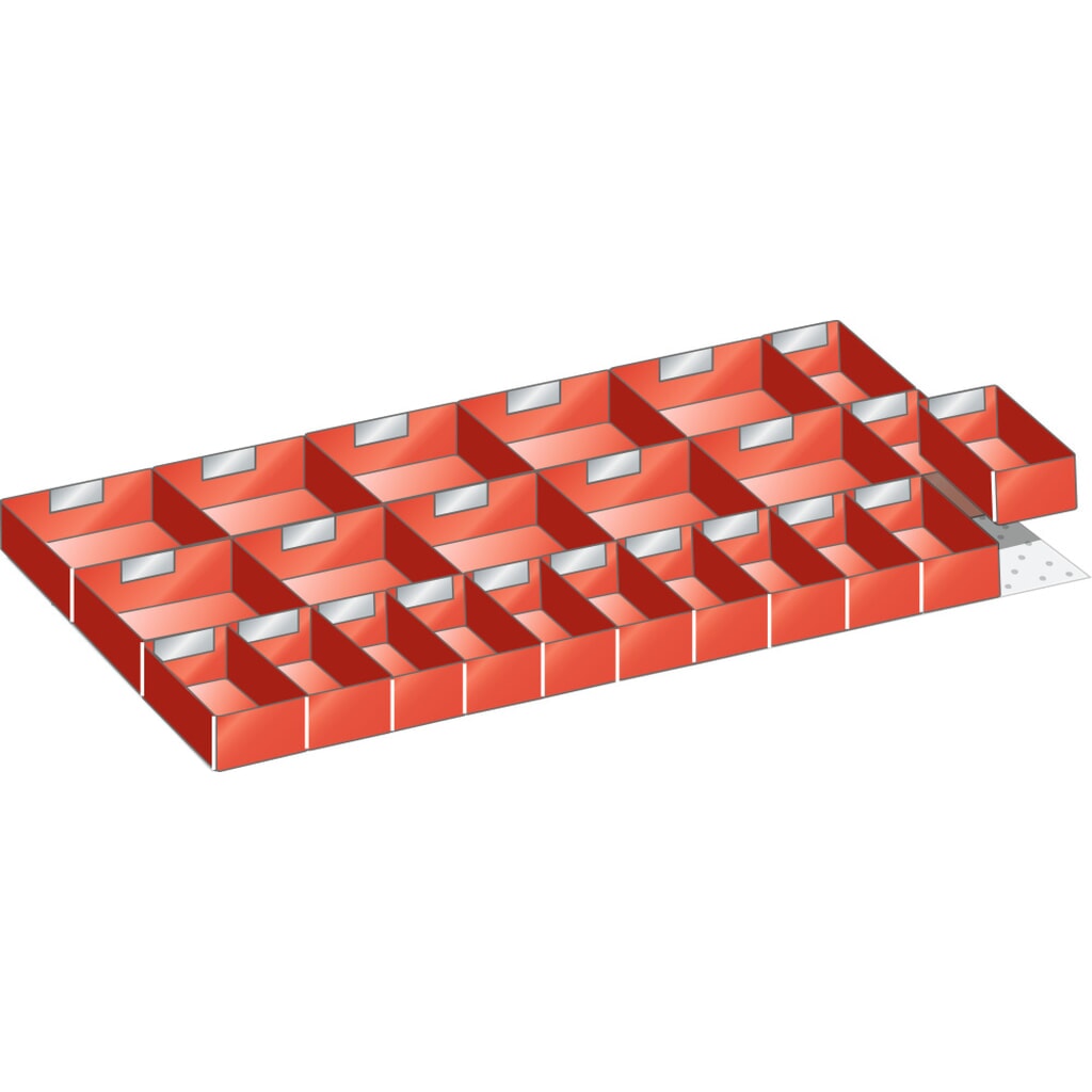 Illustration du produit: Jeu de bacs en plastique LISTA, (lxPxHF) 867x459x95 mm, 24 pièces