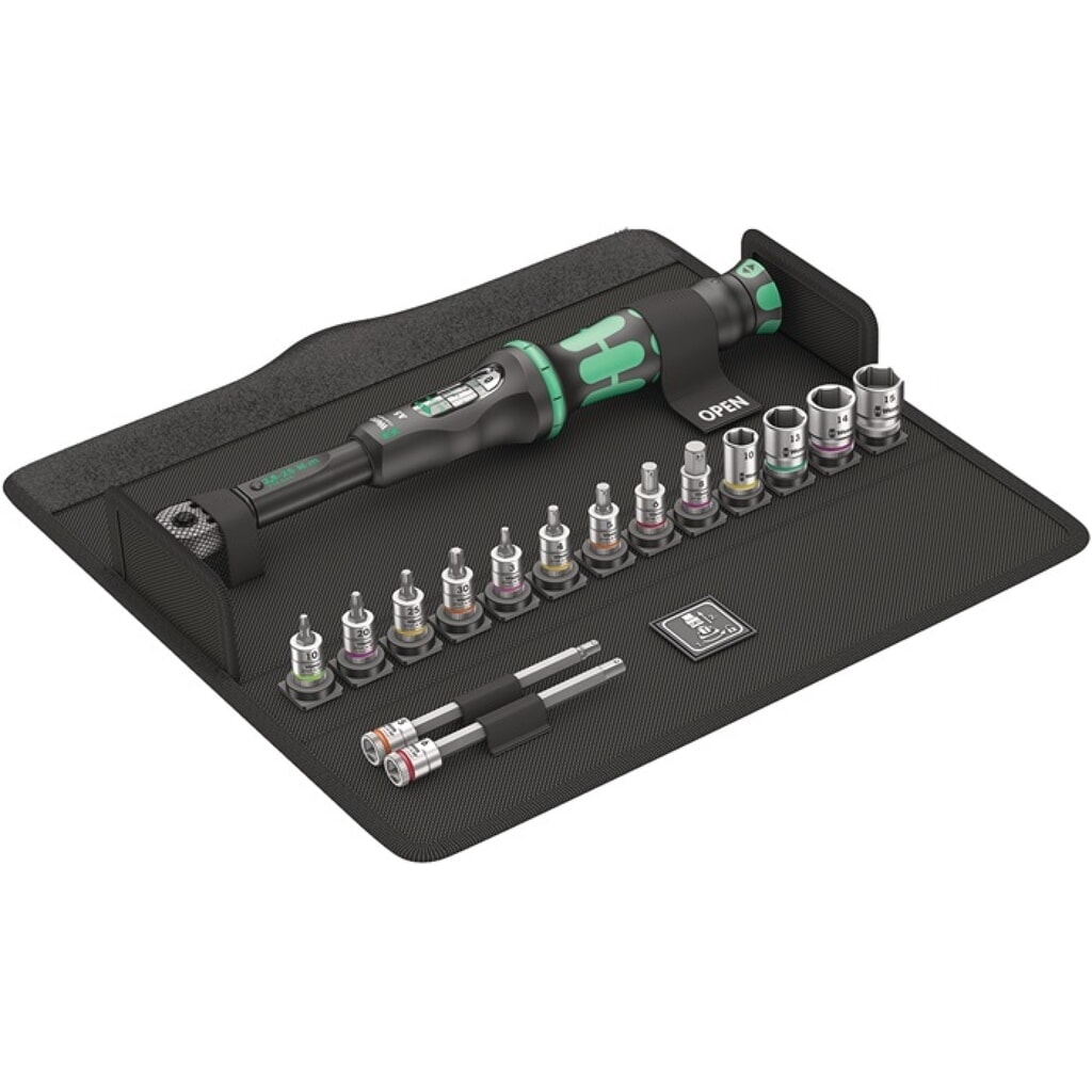 Jeu de clés dynamométriques Fiets Set Torque 1 16 pièces 2,5-25 Nm 1/4 po. WERA Illustration du produit: Jeu de clés dynamométriques Fiets Set Torque 1 16 pièces 2,5-25 Nm 1/4 po. WERA