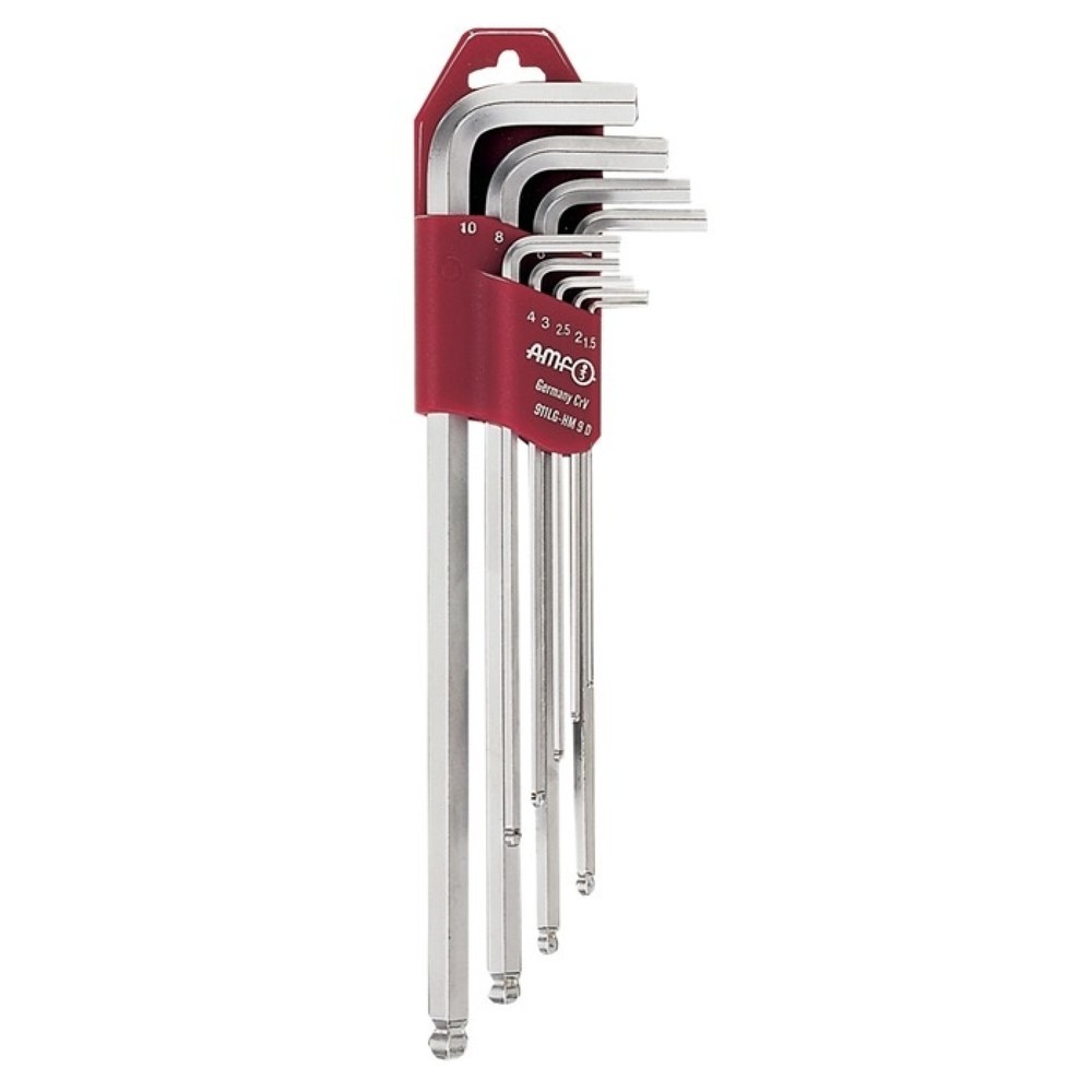 Illustration du produit: Jeu de clés mâles coudées 911LG-HM9D 9 pcs. support en plastique SW 1,5-10 mm lo