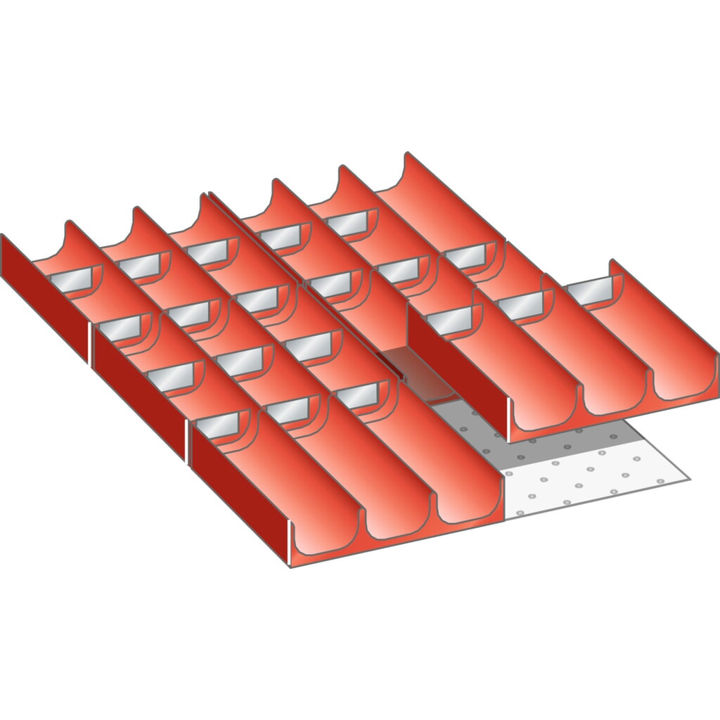 Jeu de compartiments creux LISTA 18x27E, (lxPxFH) 306x459x50 mm, 26 pièces Illustration du produit: Jeu de compartiments creux LISTA 18x27E, (lxPxFH) 306x459x50 mm, 26 pièces