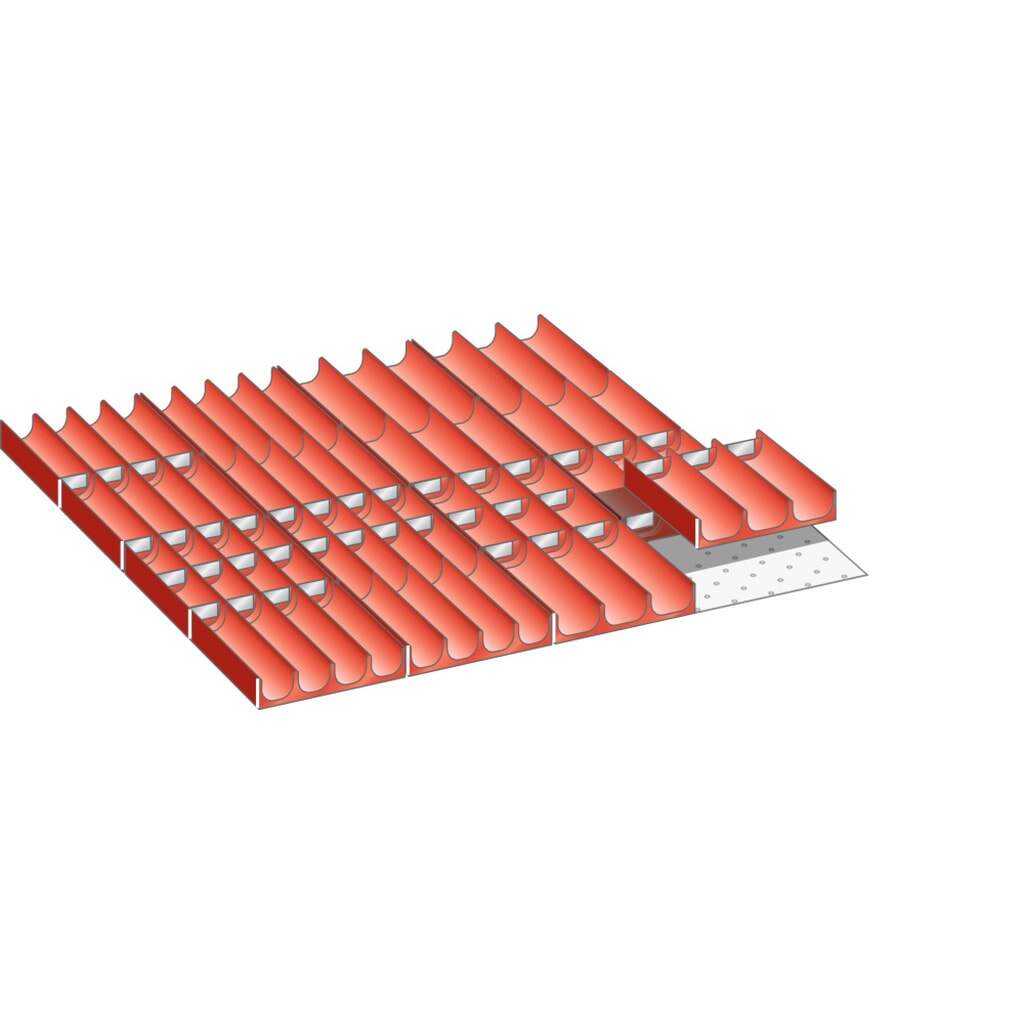 Illustration du produit: Jeu de compartiments creux LISTA 36x36E, (lxPxHF) 612x612x50 mm, 66 pièces