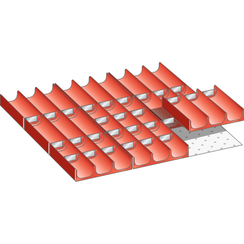 Jeu de godets LISTA 27x27E, (lxPxHF) 459x459x50 mm, 39 pièces Illustration du produit: Jeu de godets LISTA 27x27E, (lxPxHF) 459x459x50 mm, 39 pièces