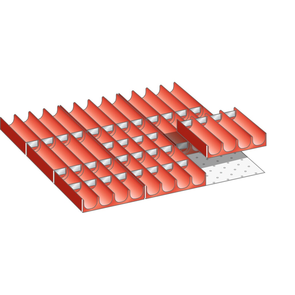 Illustration du produit: Jeu de godets LISTA 27x27E, (lxPxHF) 459x459x50 mm, 49 pièces