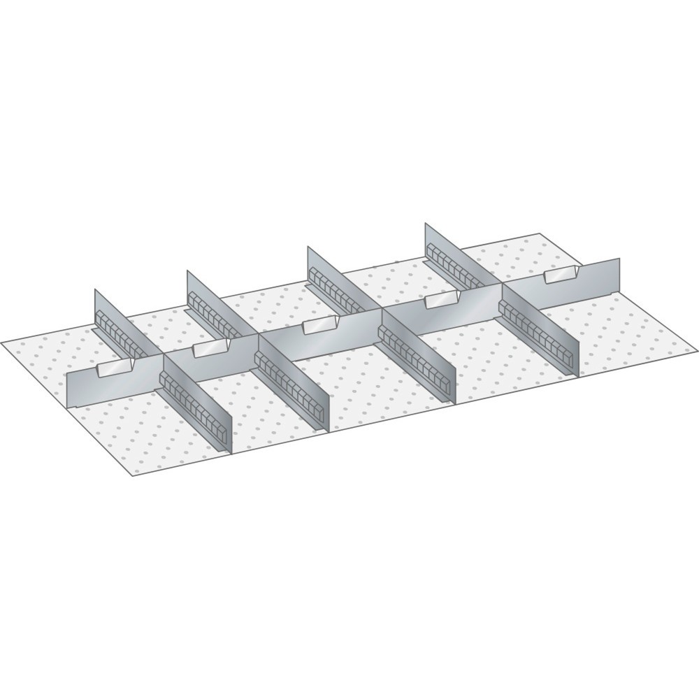 Illustration du produit: Jeu de parois à fentes et de plaquettes de séparation LISTA 54x27E, (lxP) 918x459 mm, 4 parois à fentes, 5 plaquettes de séparation, hauteur de façade 50 mm