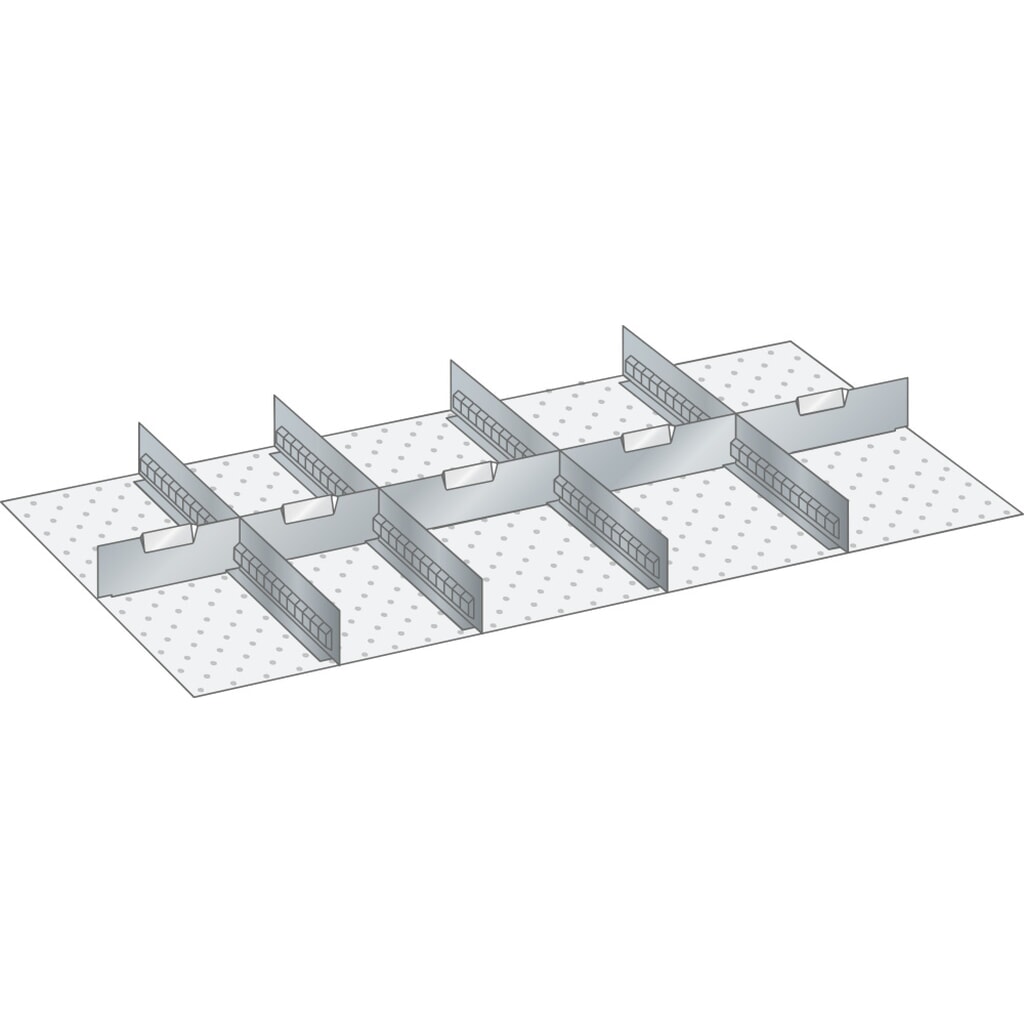 Illustration du produit: Jeu de parois à fentes et de plaquettes de séparation LISTA 54x27E, (lxP) 918x459 mm, 4 parois à fentes, 5 plaquettes de séparation, hauteur de façade 50 mm