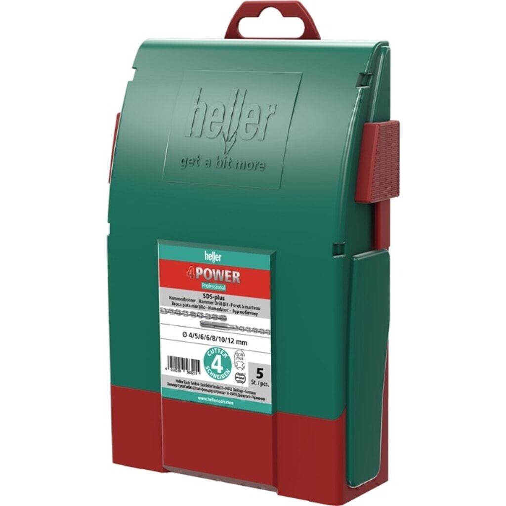 Illustration du produit: Jeu de forets marteaux 4Power 7 pièces SDS-Plus boîte en plastique HELLER