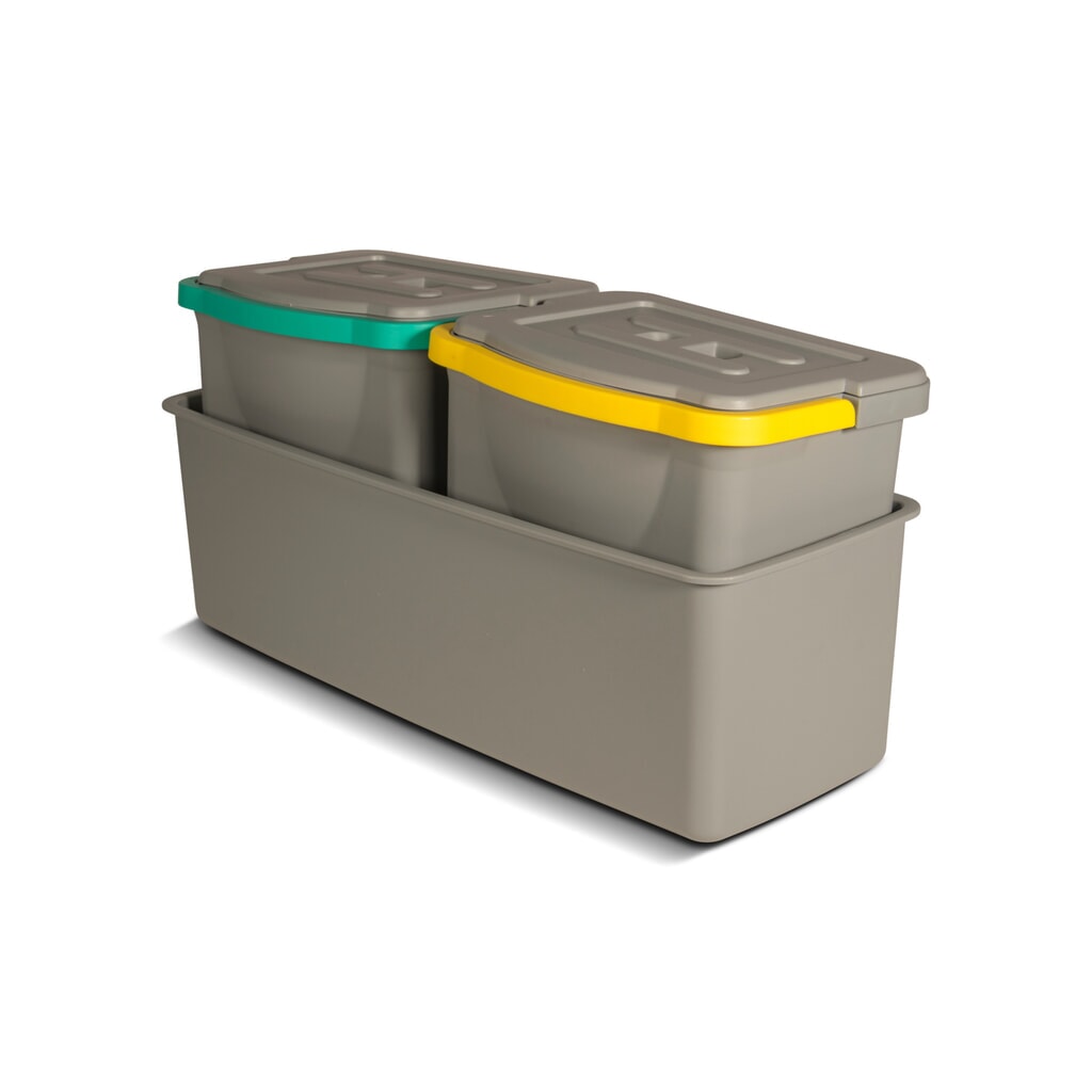 Jeu de seaux avec bac pour chariot de ménage COMBIX XL et PRO, vert/jaune, 2 x 6 litres Illustration du produit: Jeu de seaux avec bac pour chariot de ménage COMBIX XL et PRO, vert/jaune, 2 x 6 litres