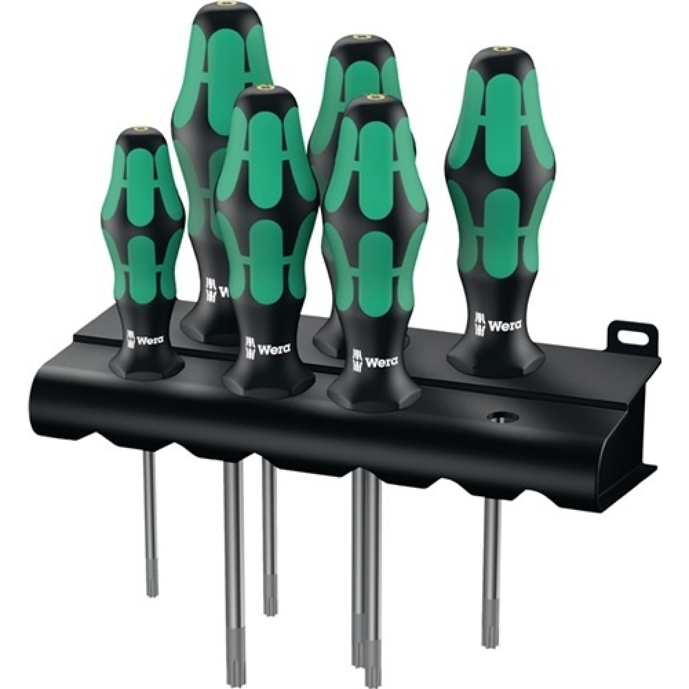 N° de l'image du produit 1 : Jeu de tournevis 367/6 TORX HF 6 pièces TORX® Poignée bicomposant lame ronde WER
