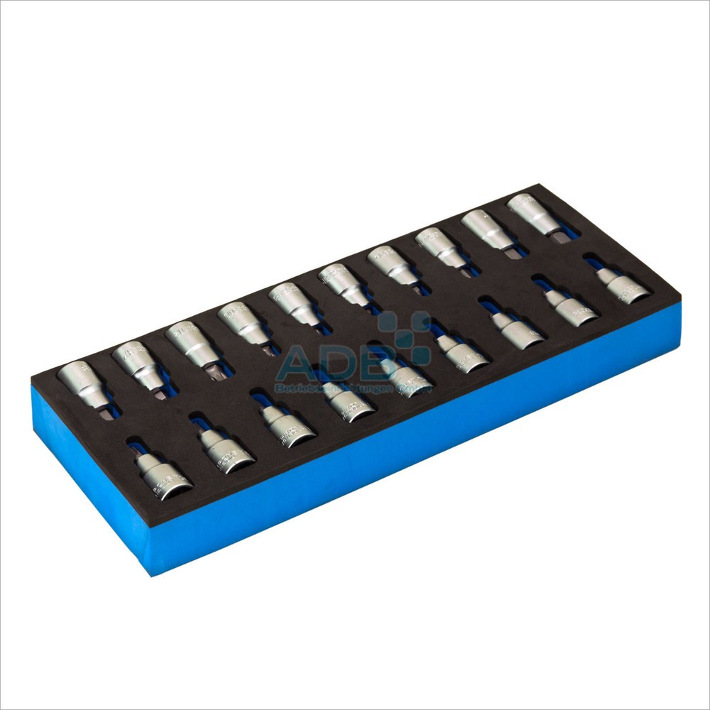 N° de l'image du produit 1 : Jeu de vis à six pans creux/à six pans ronds, 1/2", 19 pièces, module en mousse