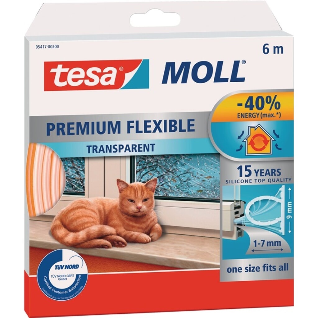 Illustration du produit: Joint en silicone tesamoll® 5417 l.9 mmxH7 mmxL6m transparent TESA