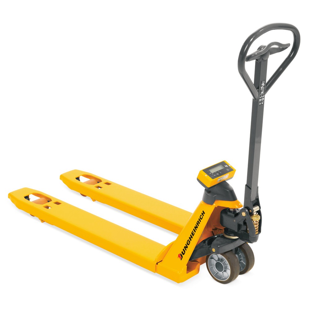 N° de l'image du produit 1 : Transpalette Jungheinrich avec balance AMW 22 avec affichage de base, capacité de charge 2 200 kg, caoutchouc plein/polyuréthane