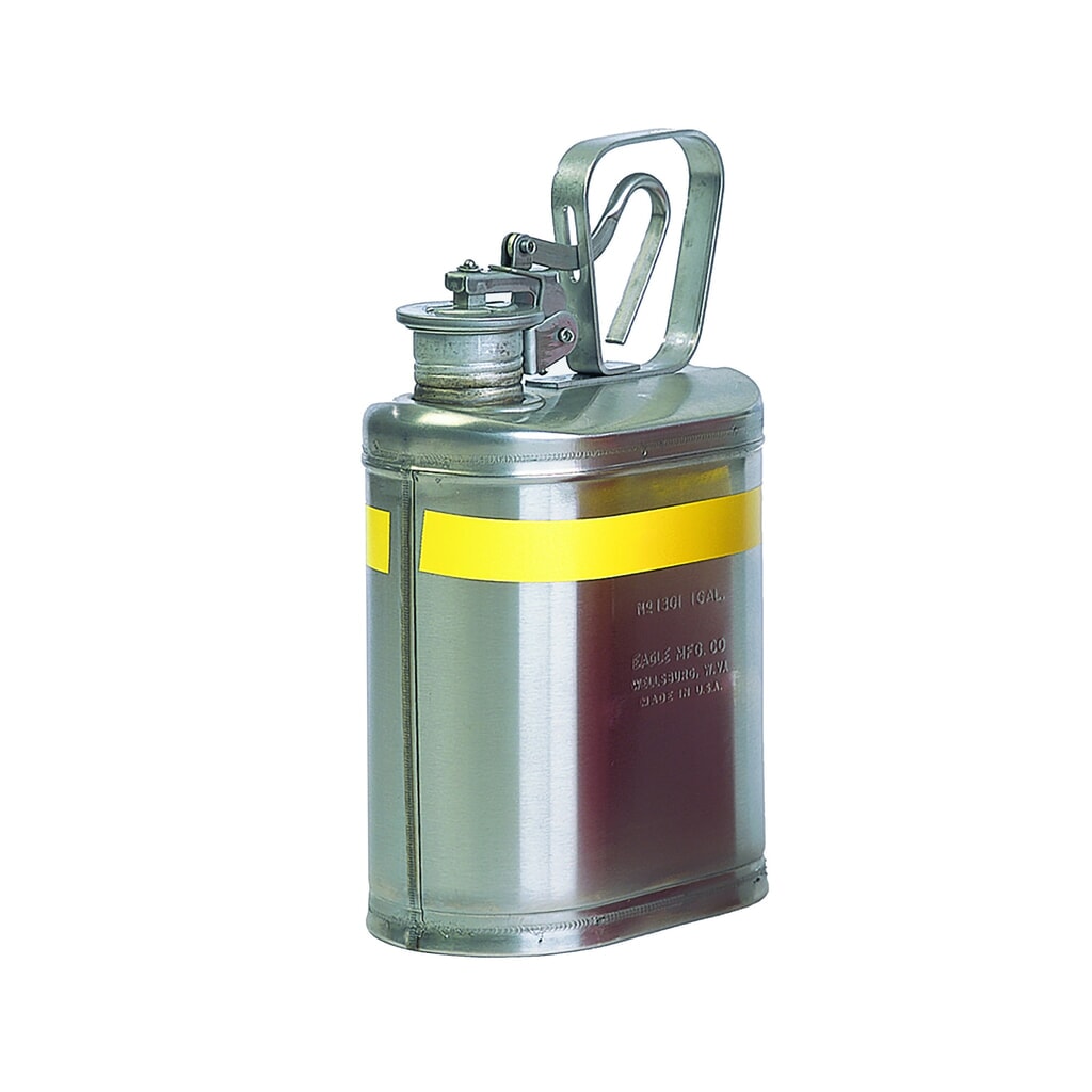 Illustration du produit: Justrite® Bidon de laboratoire Eagle, acier inoxydable, 3,8 litres, avec robinet de fût Eco et joint néoprène