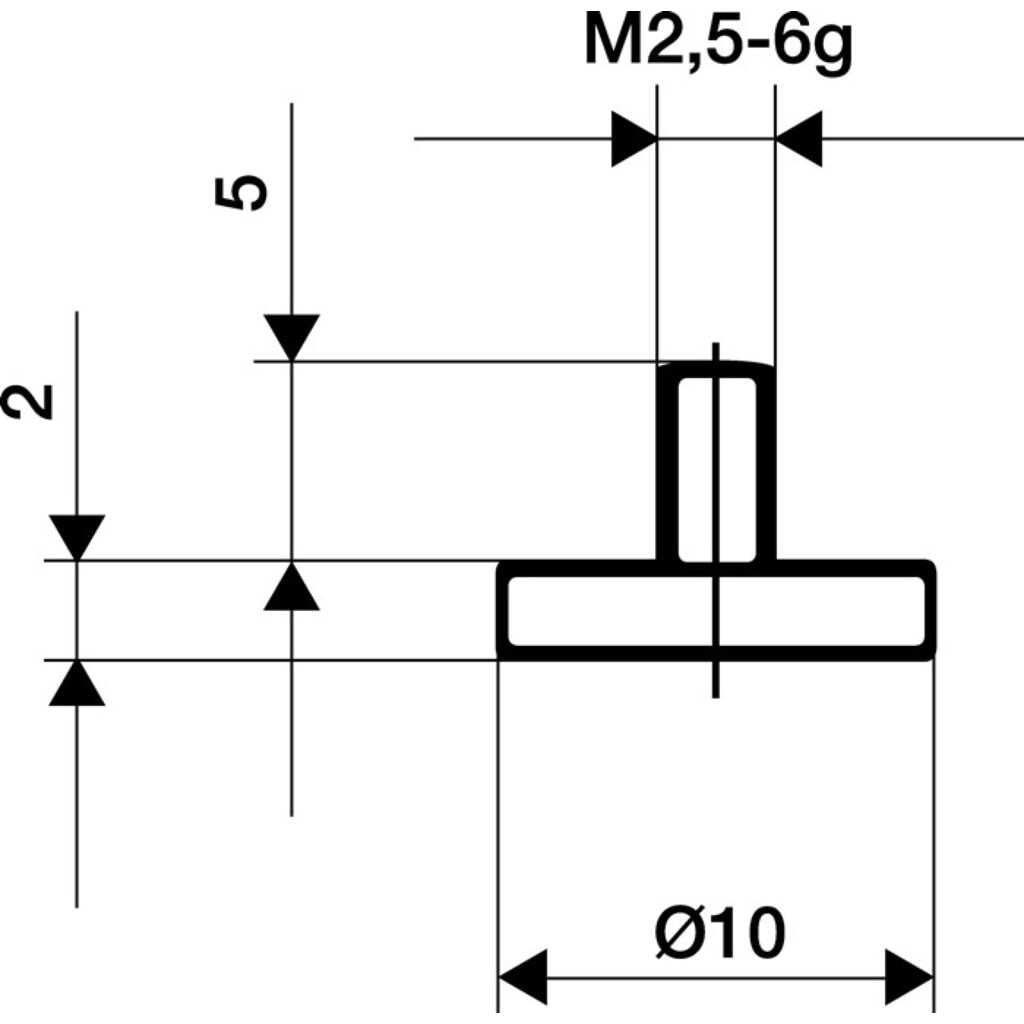 Illustration du produit: KÄFER Messeinsatz, M2,5 Stahl, Ø 30 mm plan, passend zu Messuhren