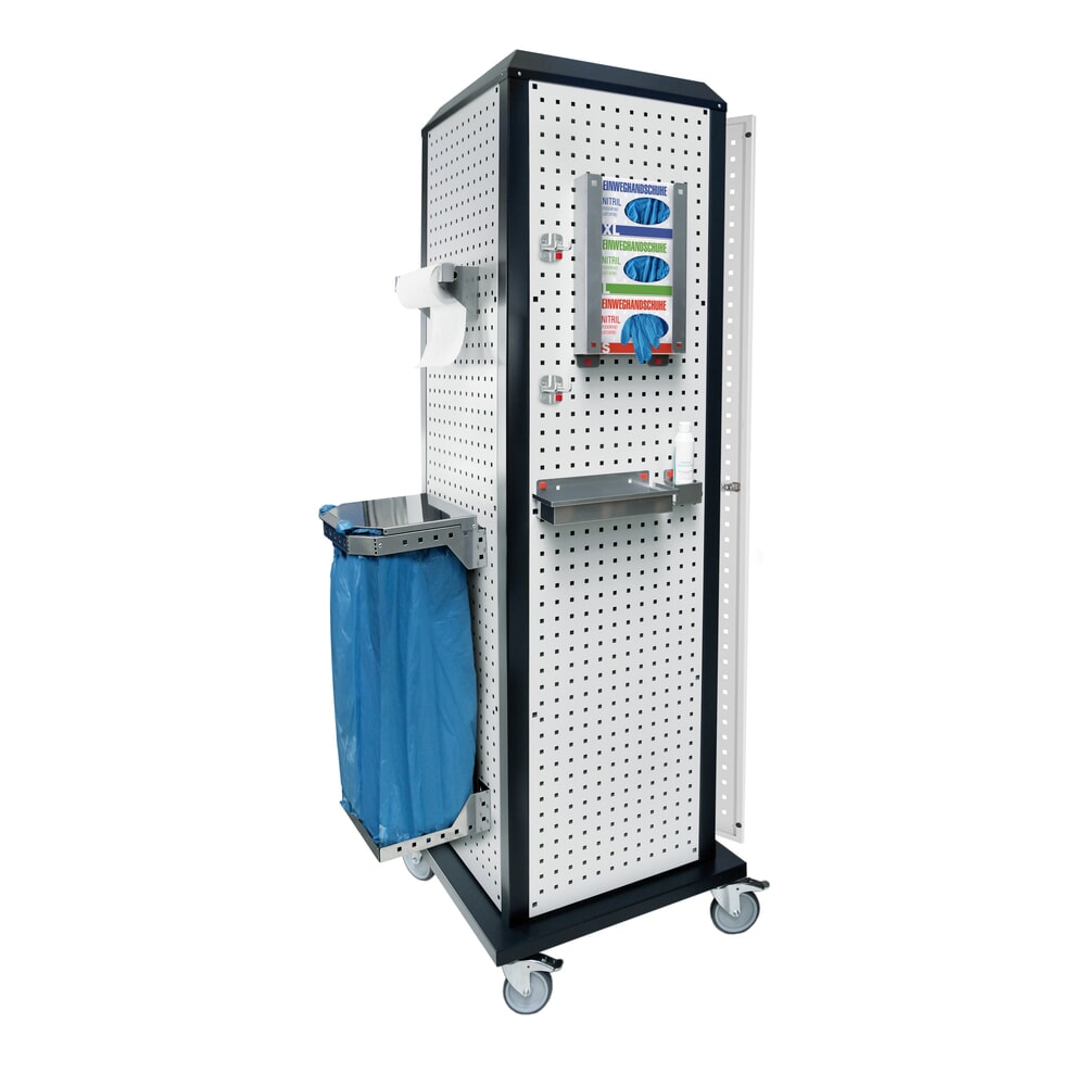 Illustration du produit: Kappes RasterPlan® Station d’hygiène, mobile, avec porte et tablette, HxlxP 2 175 x 700 x 700 mm, modèle 2