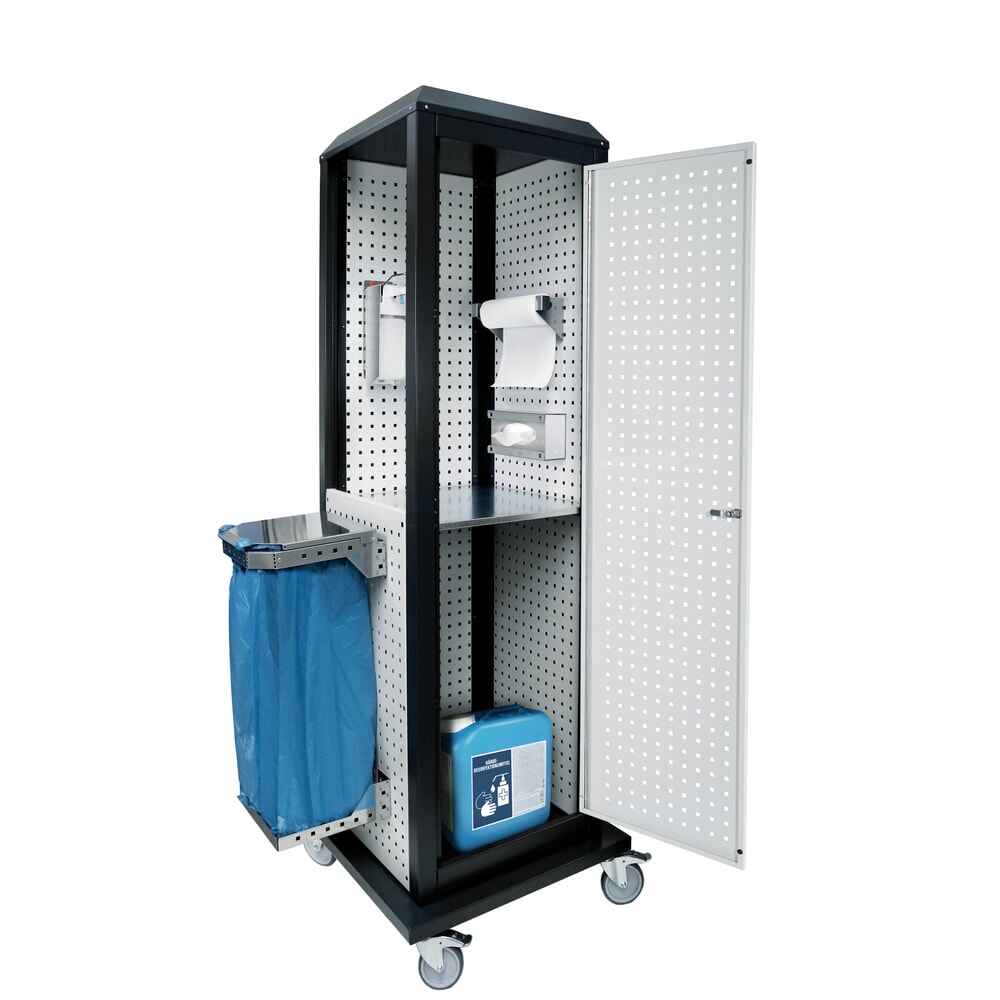 Illustration du produit: Kappes RasterPlan® Station d’hygiène, mobile avec porte et tablette, HxlxP 2 175 x 700 x 700 mm, modèle 4