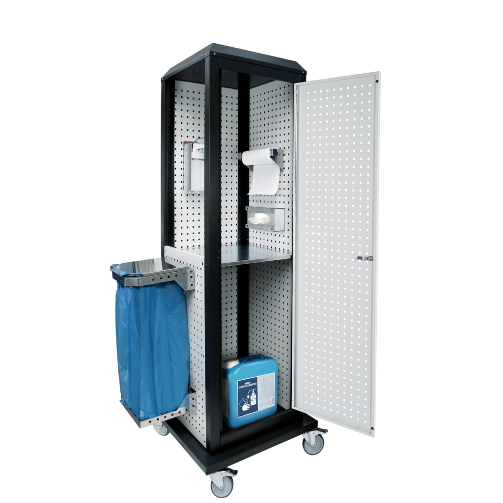Kappes RasterPlan® Station d’hygiène, mobile, avec porte et tablette