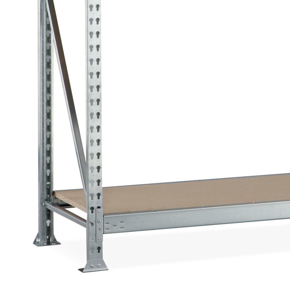 N° de l'image du produit 2 : Rayonnage grande portée META, avec panneaux agglomérés, capacité de charge 600 kg, module de base, H x l x P 2 500 x 1 800 x 650 mm