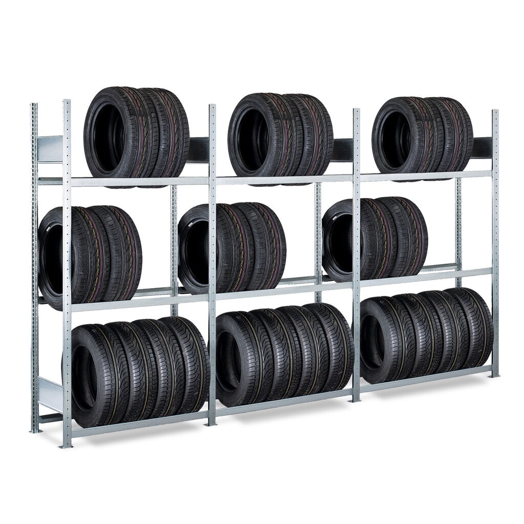 Kit complet Rayonnage pour pneus SCHULTE, HxlxP 2 000 x 3 000 x 400 mm Illustration du produit: Kit complet Rayonnage pour pneus SCHULTE, HxlxP 2 000 x 3 000 x 400 mm