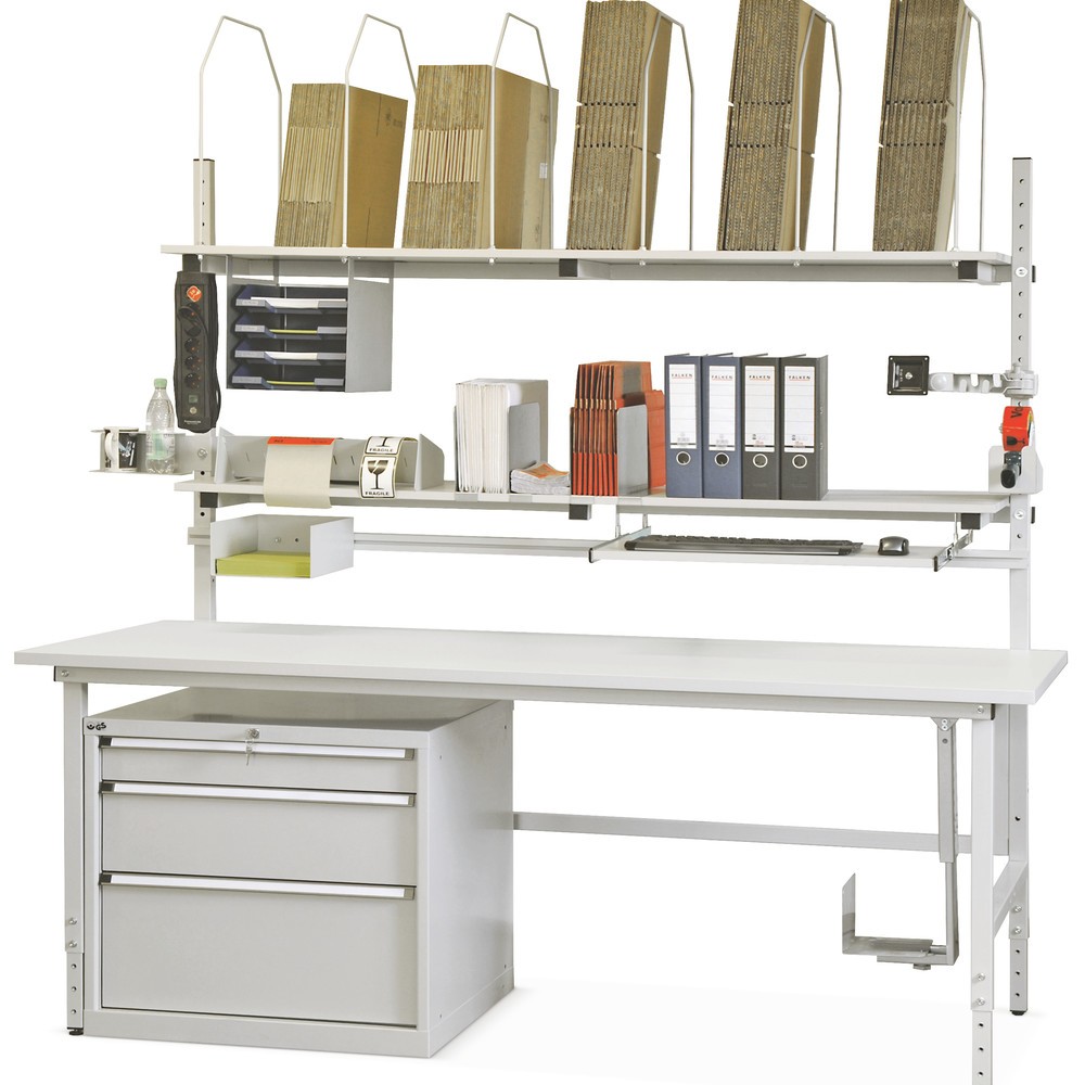 N° de l'image du produit 3 : DAHMEN Table d’emballage Classic réglable manuellement en hauteur, simple face, Kit complet, H x l x P 700-950 x 1 600 x 900 mm