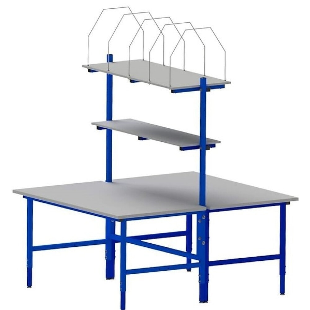 Illustration du produit: DAHMEN Table d’emballage Classic réglable manuellement en hauteur, double face, Kit complet, H x l x P 700-950 x 1 600 x 1.840 mm