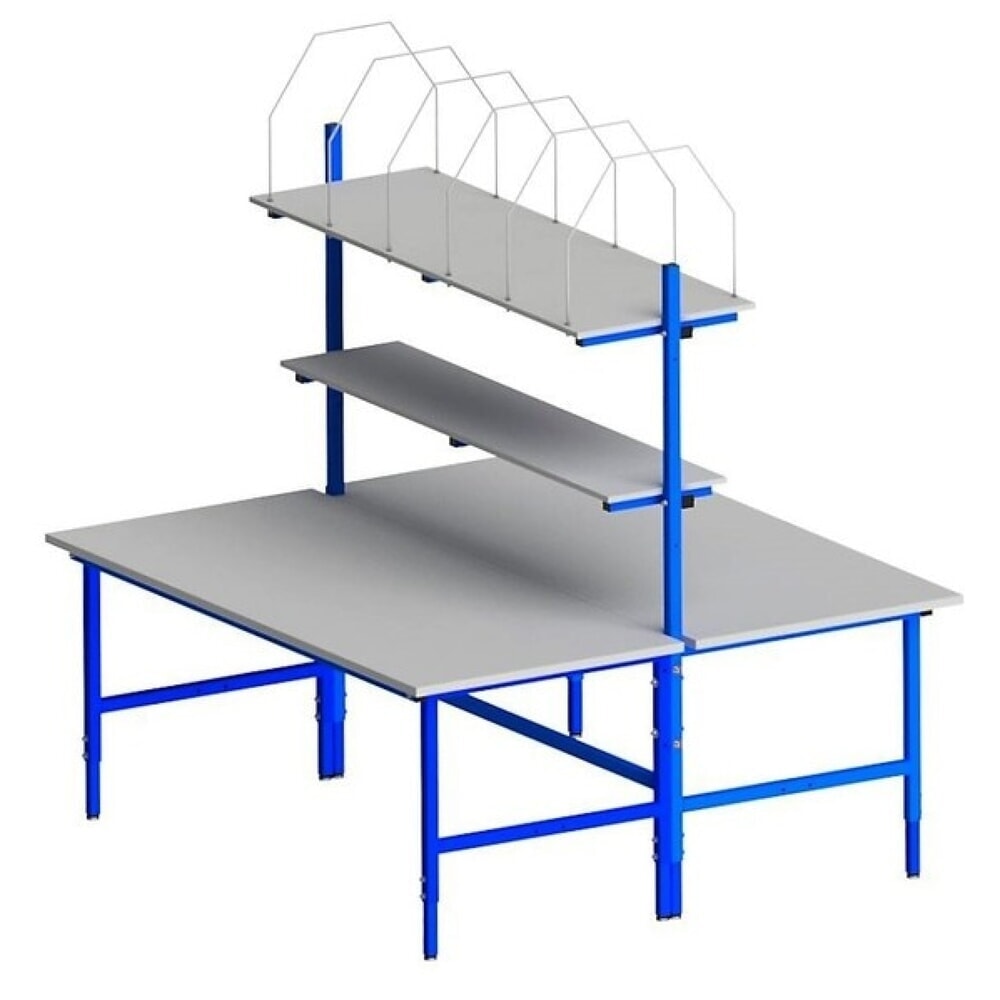 Illustration du produit: DAHMEN Table d’emballage Classic réglable manuellement en hauteur, double face, Kit complet, H x l x P 700-950 x 2 000 x 1.840 mm