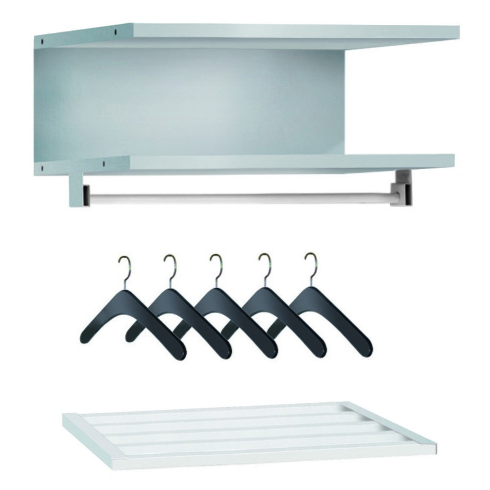 Illustration du produit: Kit de vestiaires pour penderie à casiers verrouillables PAVOY, 5 casiers de rangement, largeur 450 mm
