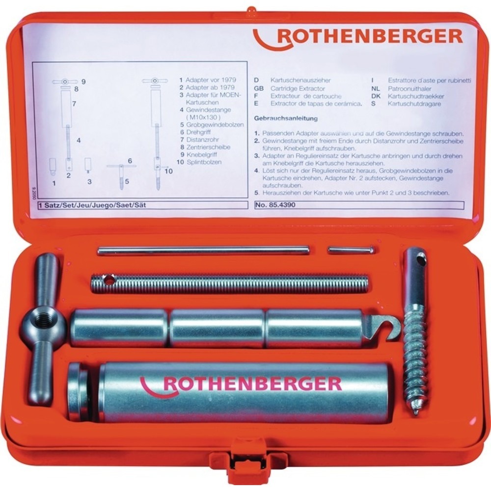 Illustration du produit: Kit d’extracteurs de cartouches 9 pièces ROTHENBERGER