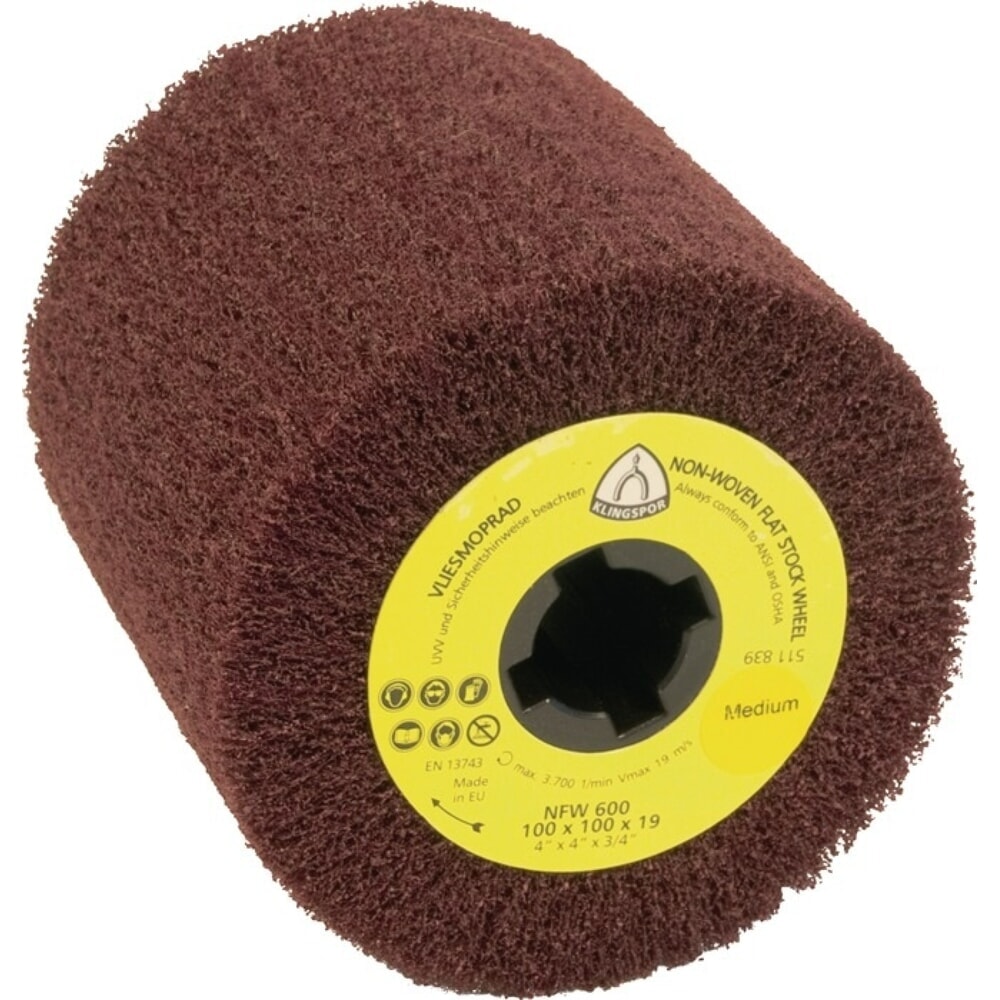 Illustration du produit: KLINGSPOR Satinierwalze NFW 600 S, Ø100xB100mm, coarse, 19 mm