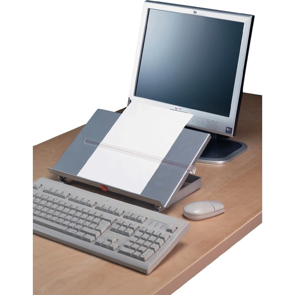Konzepthalter, Metall silber, B350xT247xH60mm, verstellbarer Sichtabstand Illustration du produit: Konzepthalter, Metall silber, B350xT247xH60mm, verstellbarer Sichtabstand