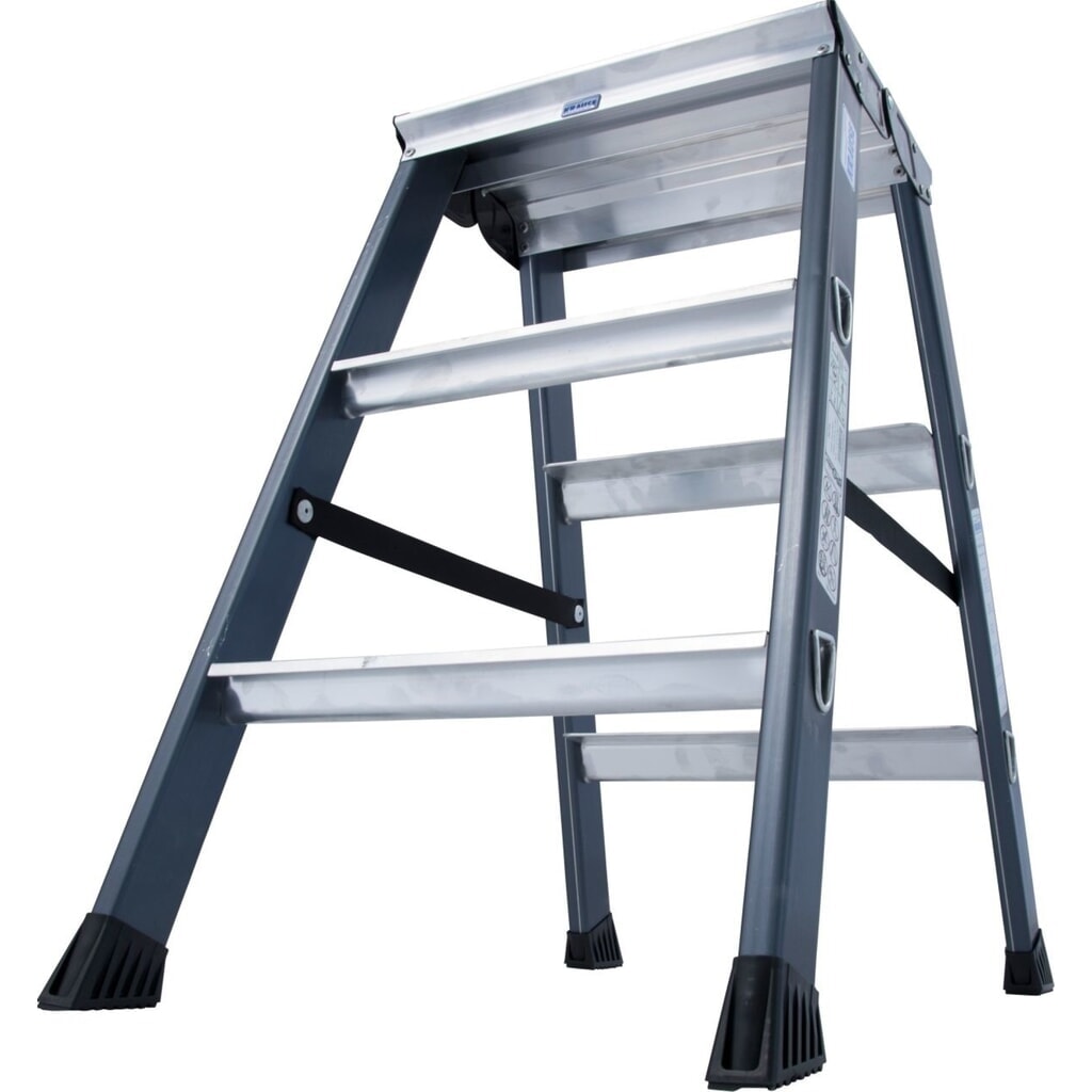 N° de l'image du produit 2 : KRAUSE® Escabeau double à marches SePro D, anodisé 2x3 marches