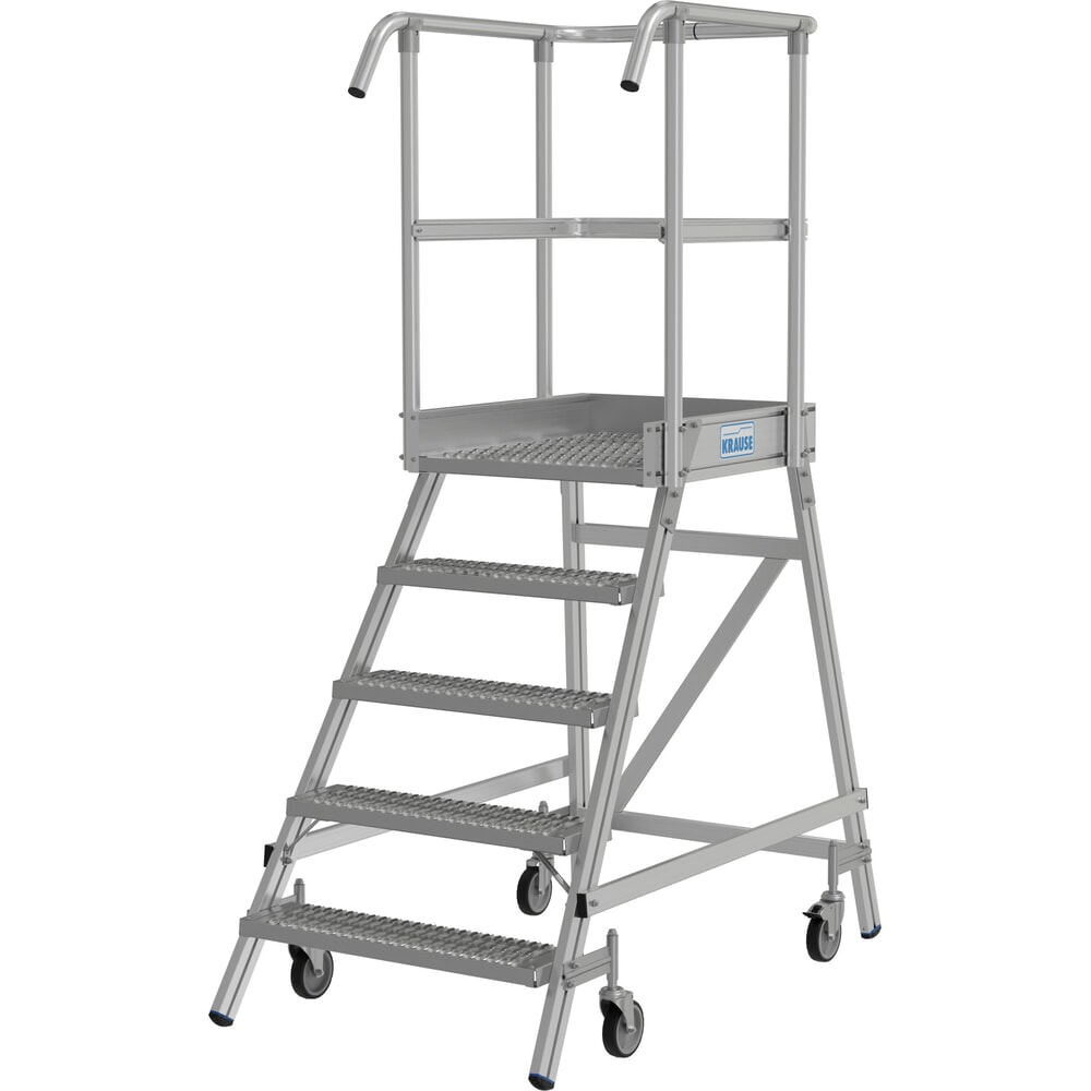 N° de l'image du produit 2 : Échelle à plate-forme mobile KRAUSE® STABILO, accès unilatéral, grille de profil R13, 5 marches