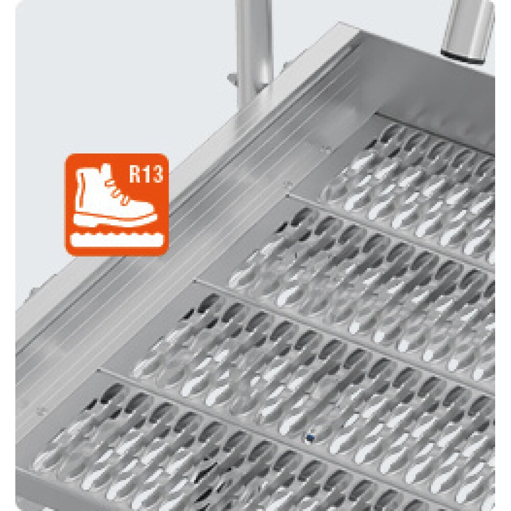 N° de l'image du produit 2 : Échelle à plate-forme mobile KRAUSE® STABILO, accès double face, grille de profil R13, 2 x 3 marches
