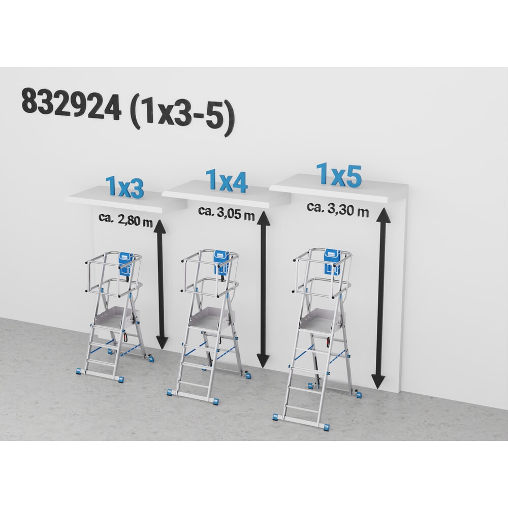 N° de l'image du produit 7 : Échelle à plate-forme KRAUSE® STABILO avec grande plate-forme SkyMatic 3-5 échelons