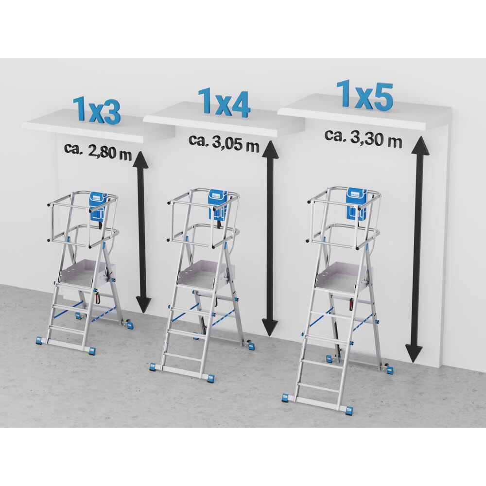 N° de l'image du produit 6 : Échelle à plate-forme KRAUSE® STABILO avec grande plate-forme SkyMatic 3-5 échelons