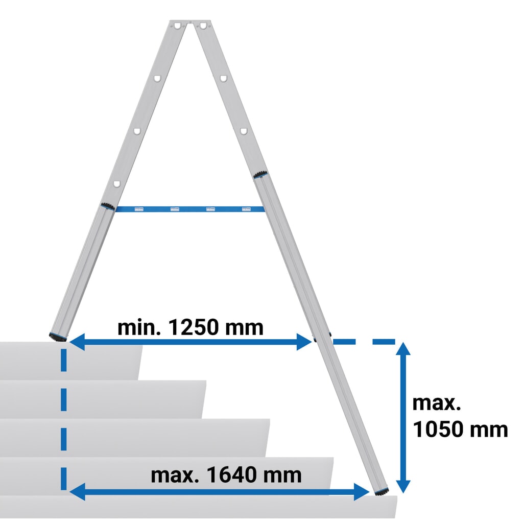 Échelle télescopique KRAUSE® STABILO avec marches, accès double face, 2 x 6 marches N° de l'image du produit 6 : Échelle télescopique KRAUSE® STABILO avec marches, accès double face, 2 x 6 marches
