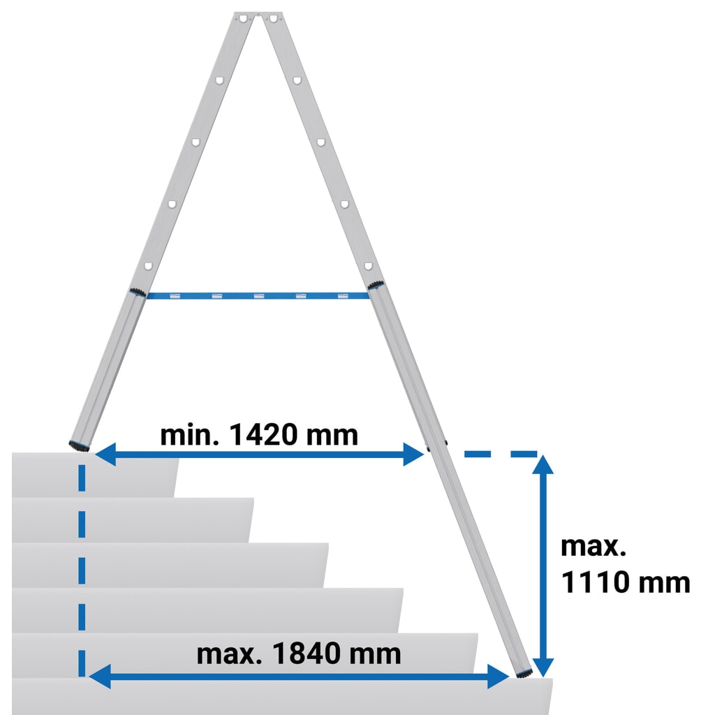 Échelle télescopique KRAUSE® STABILO avec marches, accès double face, 2 x 7 marches N° de l'image du produit 6 : Échelle télescopique KRAUSE® STABILO avec marches, accès double face, 2 x 7 marches