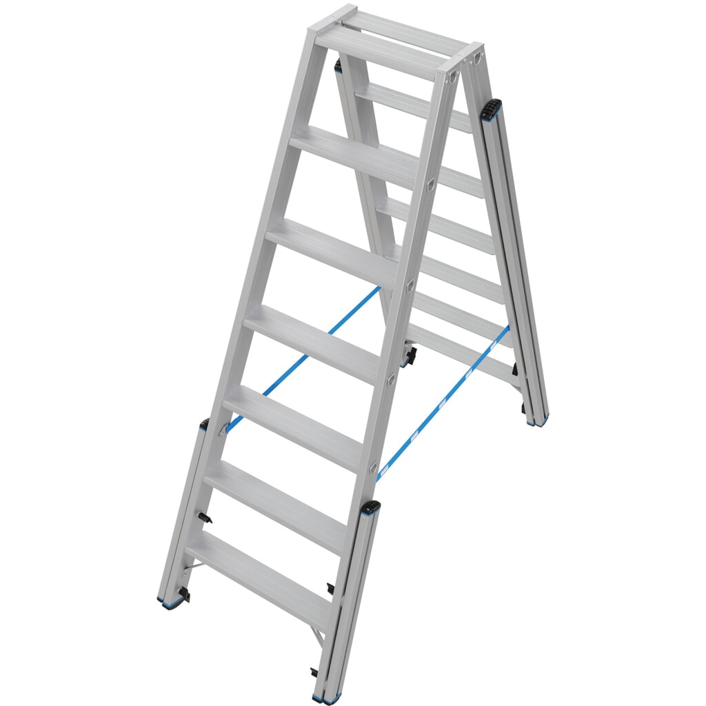N° de l'image du produit 3 : Échelle télescopique KRAUSE® STABILO avec marches, accès double face, 2 x 7 marches