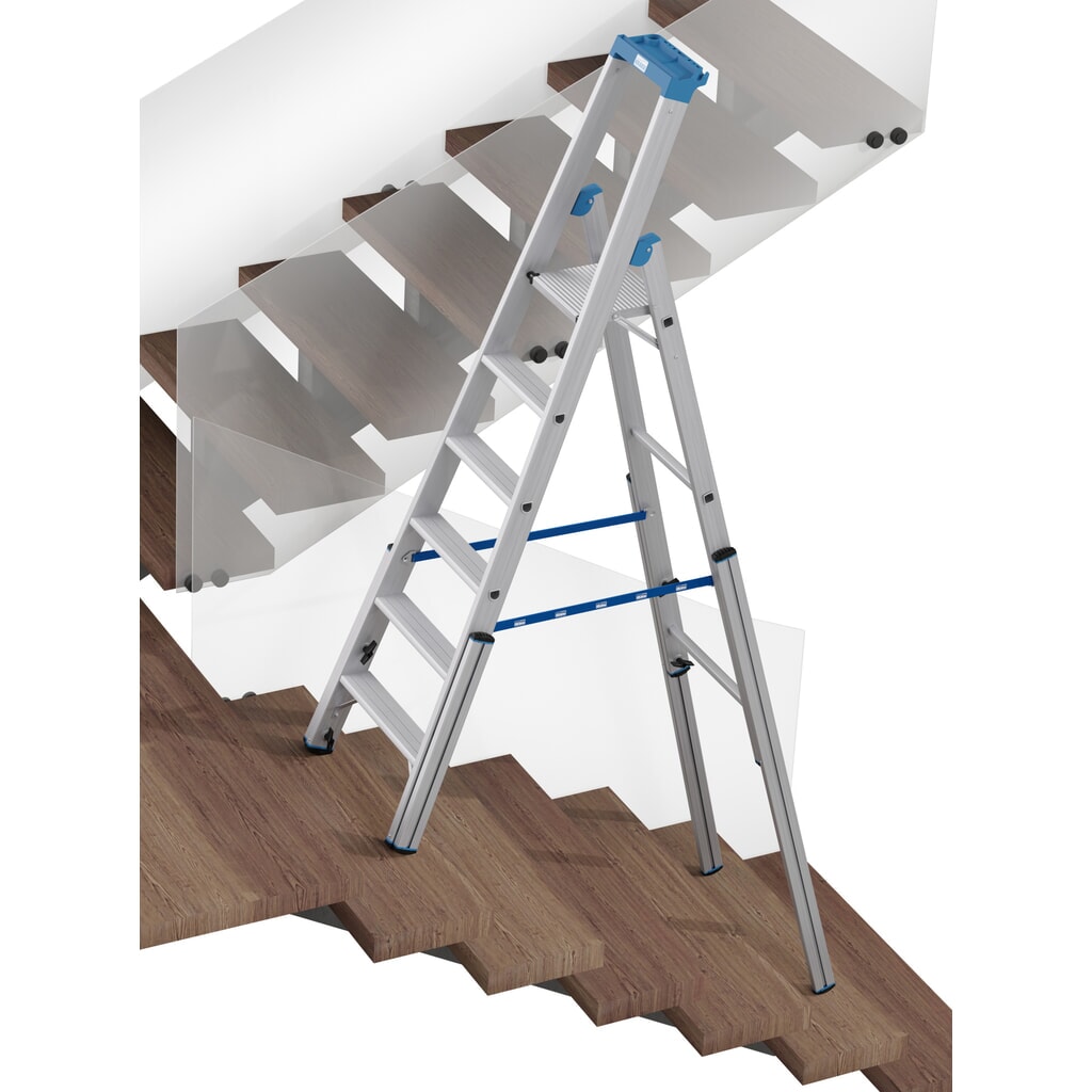 N° de l'image du produit 4 : Échelle télescopique KRAUSE® STABILO avec marches, accès unilatéral, 6 marches