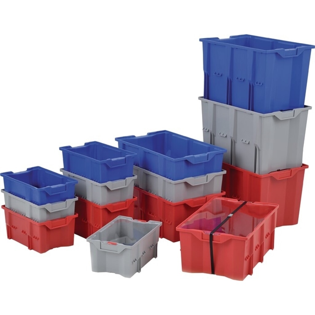 LA-KA-PE Bacs empilables rotatifs, L480xl312xH200mm, PP rouge Illustration du produit: LA-KA-PE Bacs empilables rotatifs, L480xl312xH200mm, PP rouge