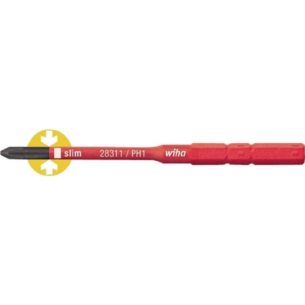 Lame interchangeable SlimBit electric PH 2 x 75 mm isolé VDE WIHA Illustration du produit: Lame interchangeable SlimBit electric PH 2 x 75 mm isolé VDE WIHA