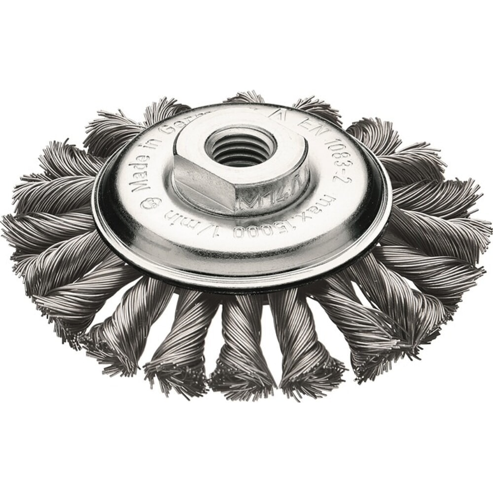 Illustration du produit: LESSMANN Kegelbürste, Stahl 12 mm, Ø 115 mm M14 Drahtstärke 0,5 mm, 15000 min-¹