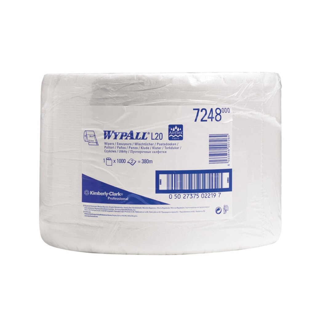 N° de l'image du produit 2 : Lingettes WYPALL L10 Extra+, Hxl 380 x 330 mm, 1 000 lingettes, bleu