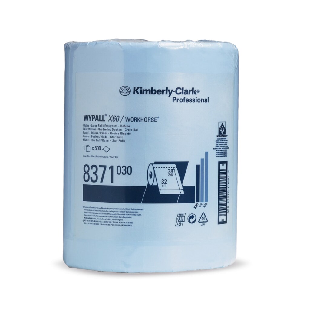 Lingettes WYPALL X60, Hxl 380 x 315 mm, grand rouleau, bleu clair Illustration du produit: Lingettes WYPALL X60, Hxl 380 x 315 mm, grand rouleau, bleu clair