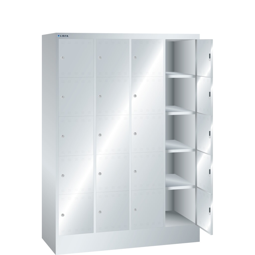 Illustration du produit: LISTA Armoire à casiers, (lxPxH) 1 200x500x1 695 mm, 4x5 casiers, serrure à cylindre
