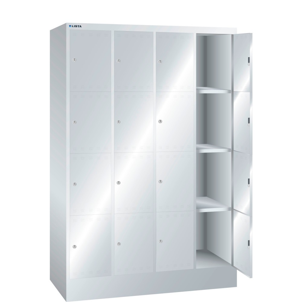 Illustration du produit: LISTA Armoire à casiers, (lxPxH) 1 200x500x1 795 mm, 4x4 casiers, serrure à cylindre