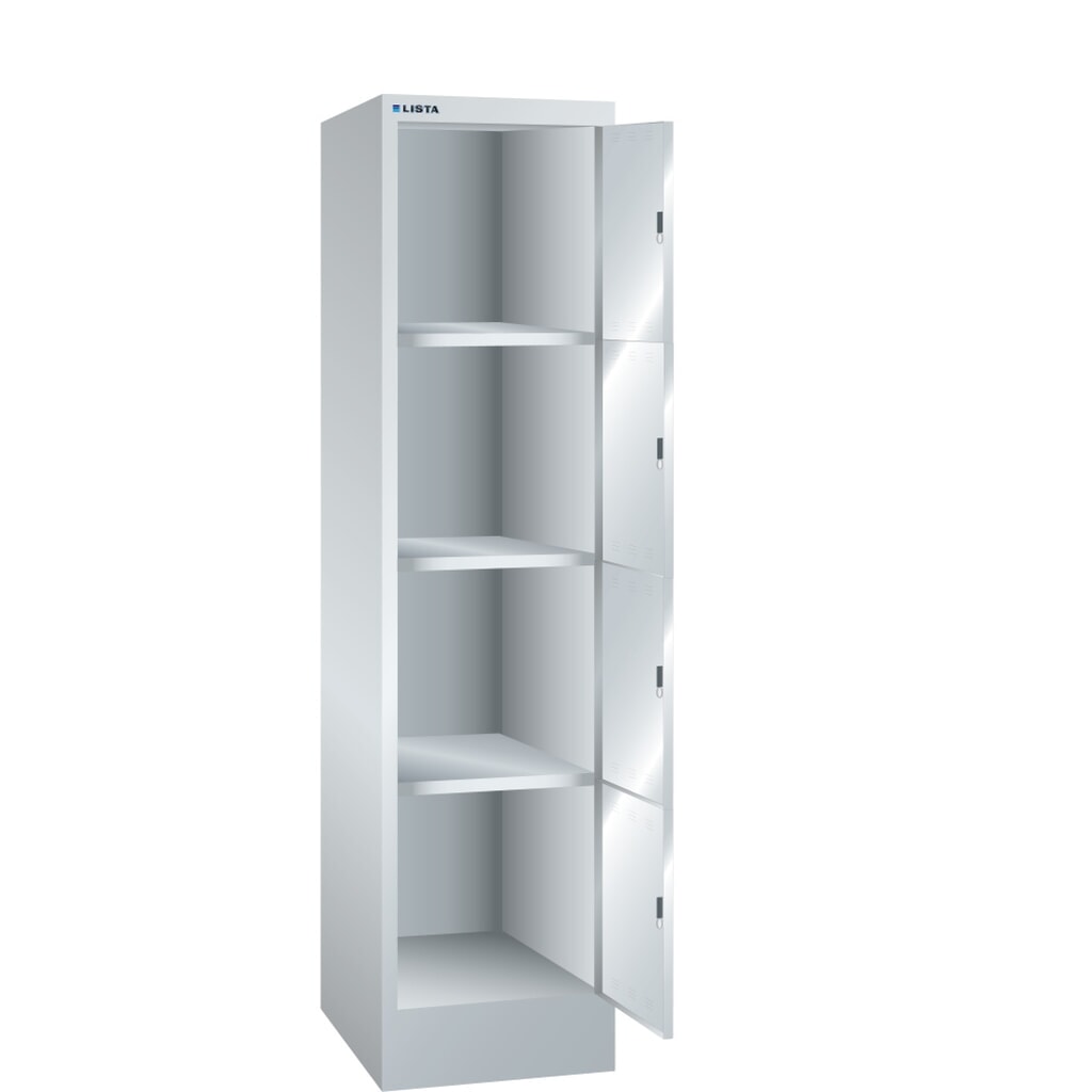 LISTA Armoire à casiers, (lxPxH) 415x500x1 795 mm, 1x4 casiers, dispositif de fermeture Illustration du produit: LISTA Armoire à casiers, (lxPxH) 415x500x1 795 mm, 1x4 casiers, dispositif de fermeture